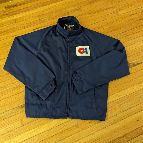 Vintage 90s Owens Illinois lightweight work jacket with logo patch size large NWT