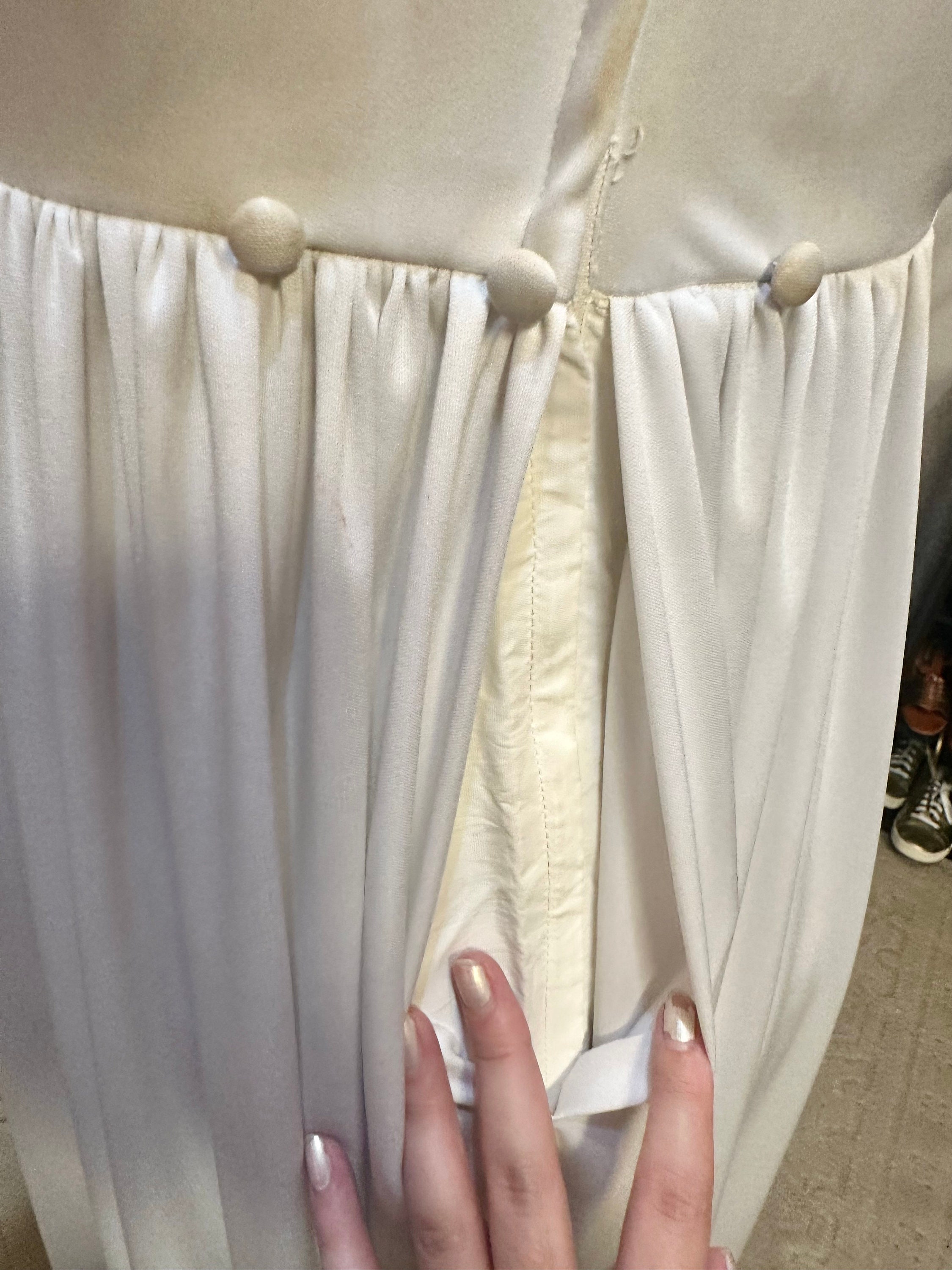 1970's Boho Polyester Vintage Peasant Style Long Sleeve Wedding Dress ...