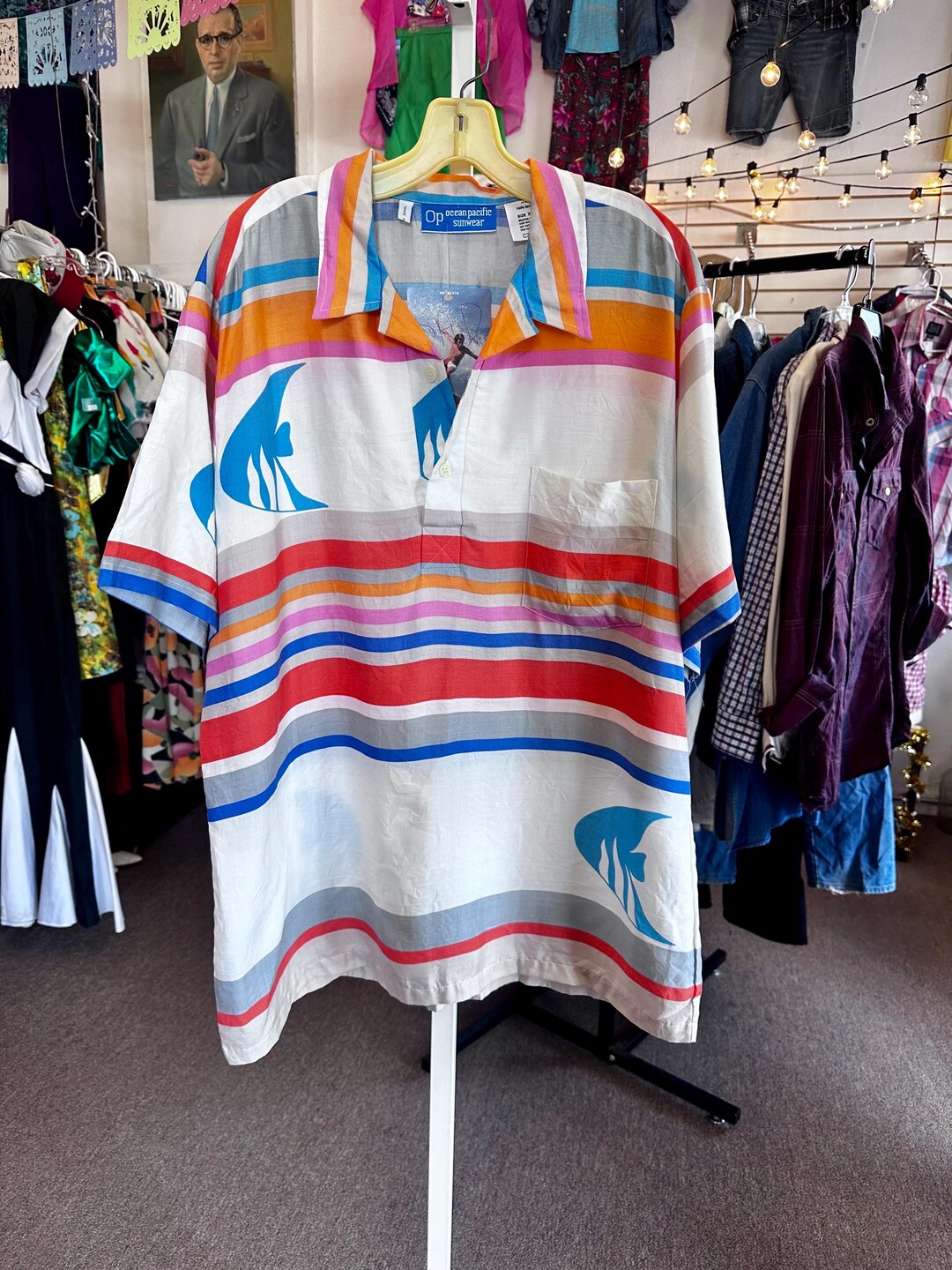 Vintage 1980's Ocean Pacific OP Shirt Dead Stock With Tags XL SALE