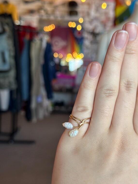 14k Solid Gold Baroque Double Strand Elegant and … - image 4