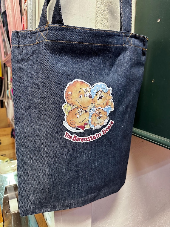Heat Press Berenstain Bears Denim Tote Vintage Inspired 90s Nostalgia Sale