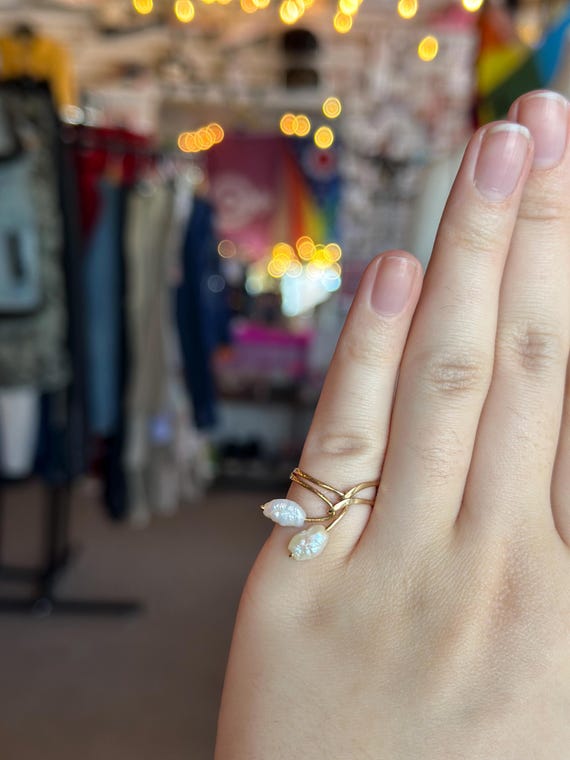 14k Solid Gold Baroque Double Strand Elegant and … - image 3