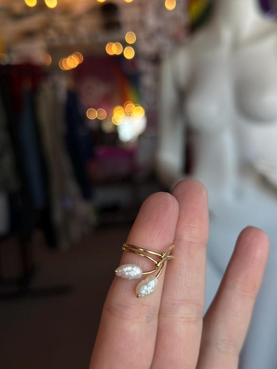 14k Solid Gold Baroque Double Strand Elegant and … - image 5