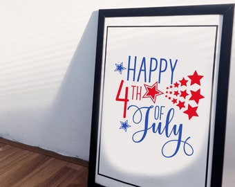 Happy 4th of July Sign, 4th of July Wall Decor, Americana Wall Decor, Americana Wall Art