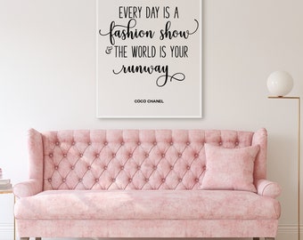 Set of 10 4x6 Coco Chanel Quotes Chanel Printable Decor Pink