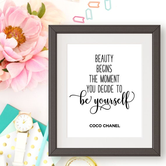 Print Coco Chanel Fashion Quotes Beauty - Etsy.de