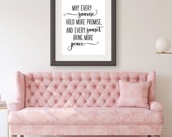 Farmhouse Wall Decor, Living Room Wall Decor, Sunrise, Sunset, Printable Wall Art, Decorative Wall Art