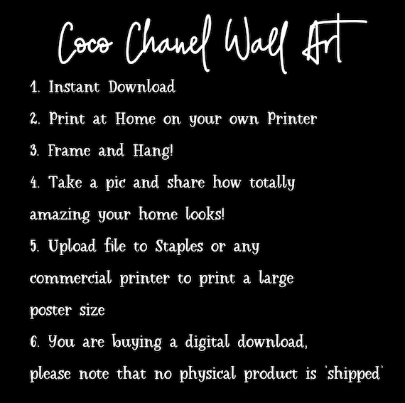Canvas Art Aesthetic Coco Chanel Decor Bundle of 6 Coco 