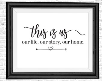 This is Us, Our Life Our Story Our Home, This is us sign, Farmhouse Wall Decor, Farmhouse Wall Art, This is us SVG