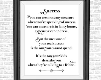 Success Poster, Success Poem, Success Quotes, Success Wall Art, Success Quotes Poster, Success SVG, Success Canvas