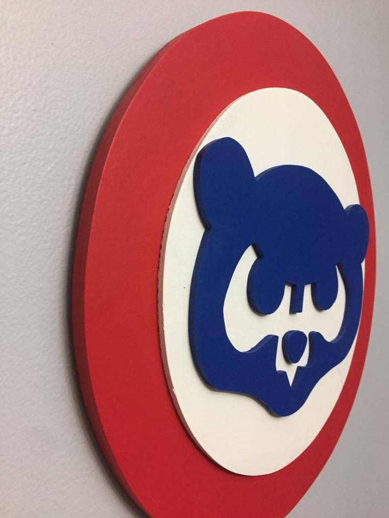 Chicago Cubs Cubbie Bear Face 3D Wooden Wall Decor Sign Wood Etsy