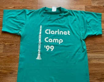 Vintage Retro 90s T Shirt Clarinet Camp 99 Alternative Grunge