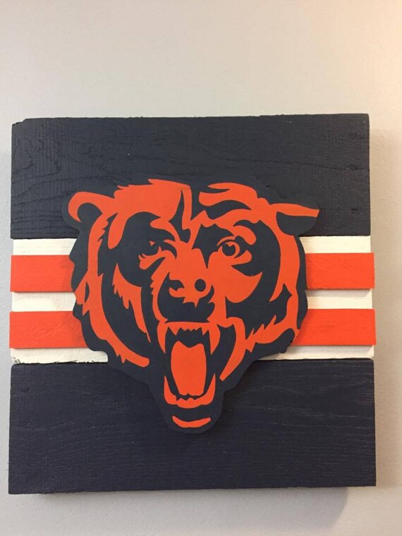 Hand Painted Chicago Bears Football Wall Decor Sign Sale Price Etsy