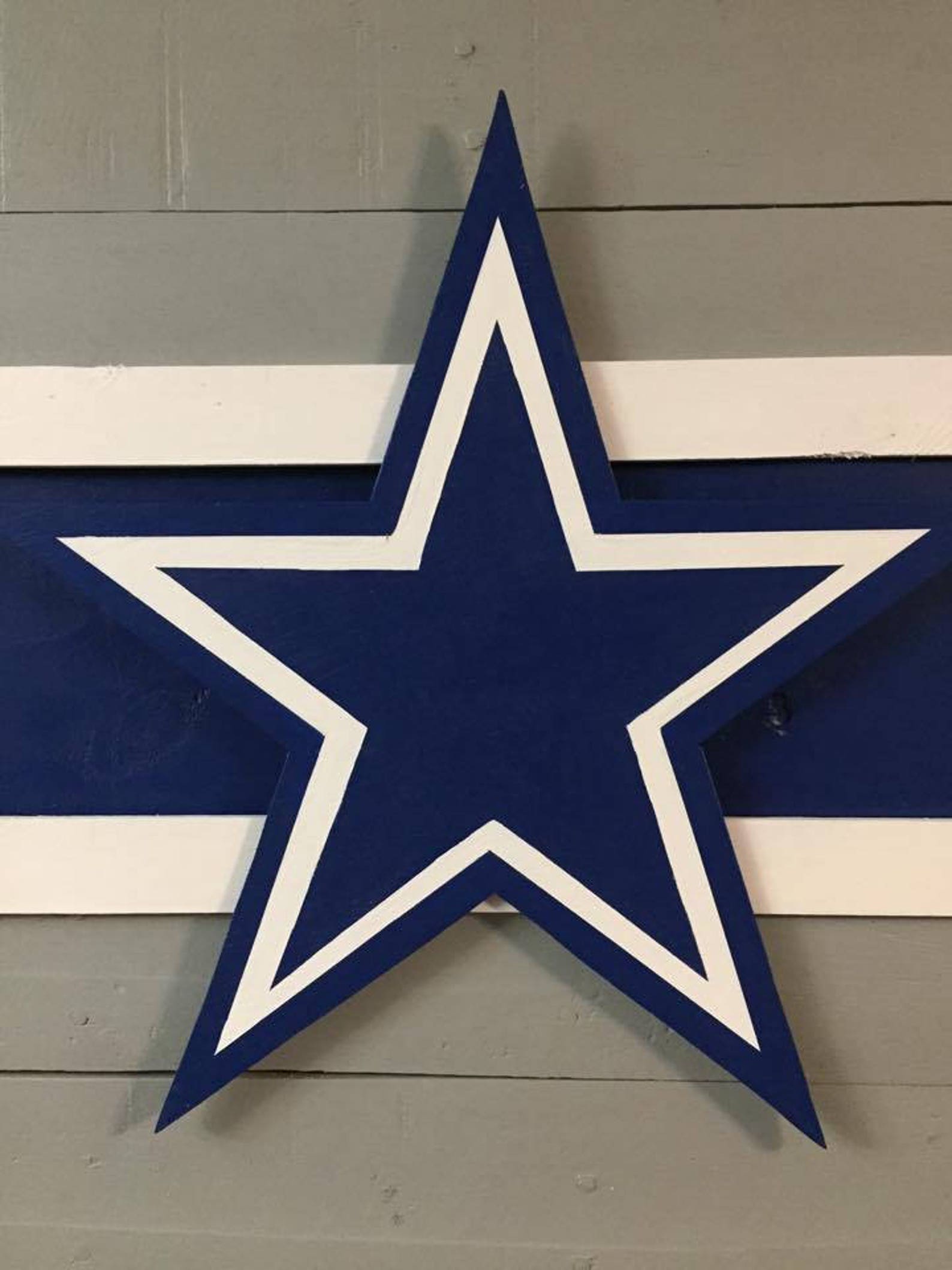 LARGE Dallas Cowboys Rustic Wood Hand Painted Decorative Wall Etsy