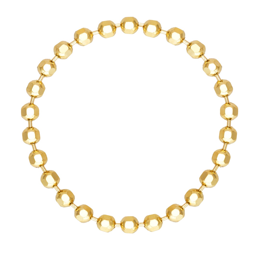 Diamond Cut Bead Chain Ring 14K Yellow Gold/ Bead Chain Ring / Etsy