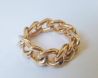 14k gold filled Cuban link curb link ring/7.5mm Cuban link ring/Cuban curb link/Gold filled curb ring/Cuban link ring/Chunky Curb link ring