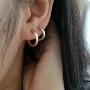 Hoop earrings/gold filled hoops/13mm hoops/15mm hoops/click hoop earrings