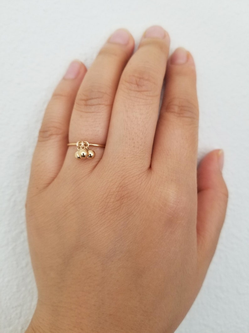 Ball Bead Dangle Ring/stacking Ring/cute Ring/gold Filled Etsy