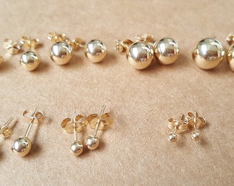 shining ball earrings/stud earrings/ball stud earrings/14k ball earrings/2mm ball earrings/tiny ball earrings/3mm ball earrings/4mm ball