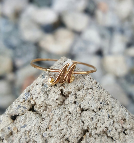 Gold Initial Ring, Chunky Initial Ring, Rose Gold Initial Ring, Letter Ring,  Alphabet Ring, Initial Jewelry, Initial Signet Ring Men, M Ring - Etsy