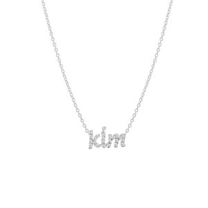 Diamond Name Necklace 14K Gold / Multiple Lowercase Initial Necklace image 2