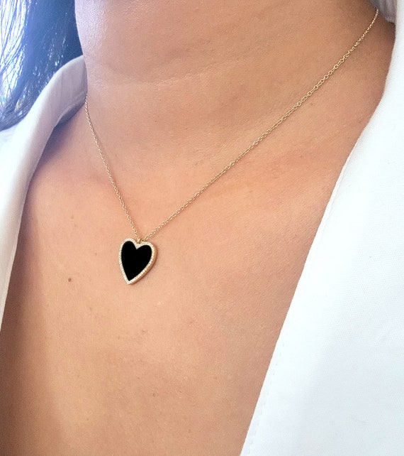 Black Onyx Heart Necklace | ShopStyle