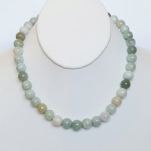 Jade Necklace With Sterling Silver Ball Clasp/lucky Jade - Etsy