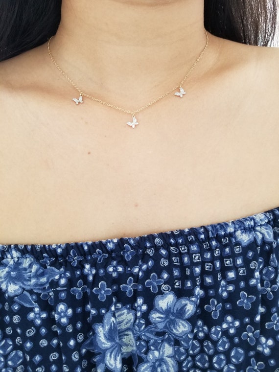 Dangling online butterfly necklace