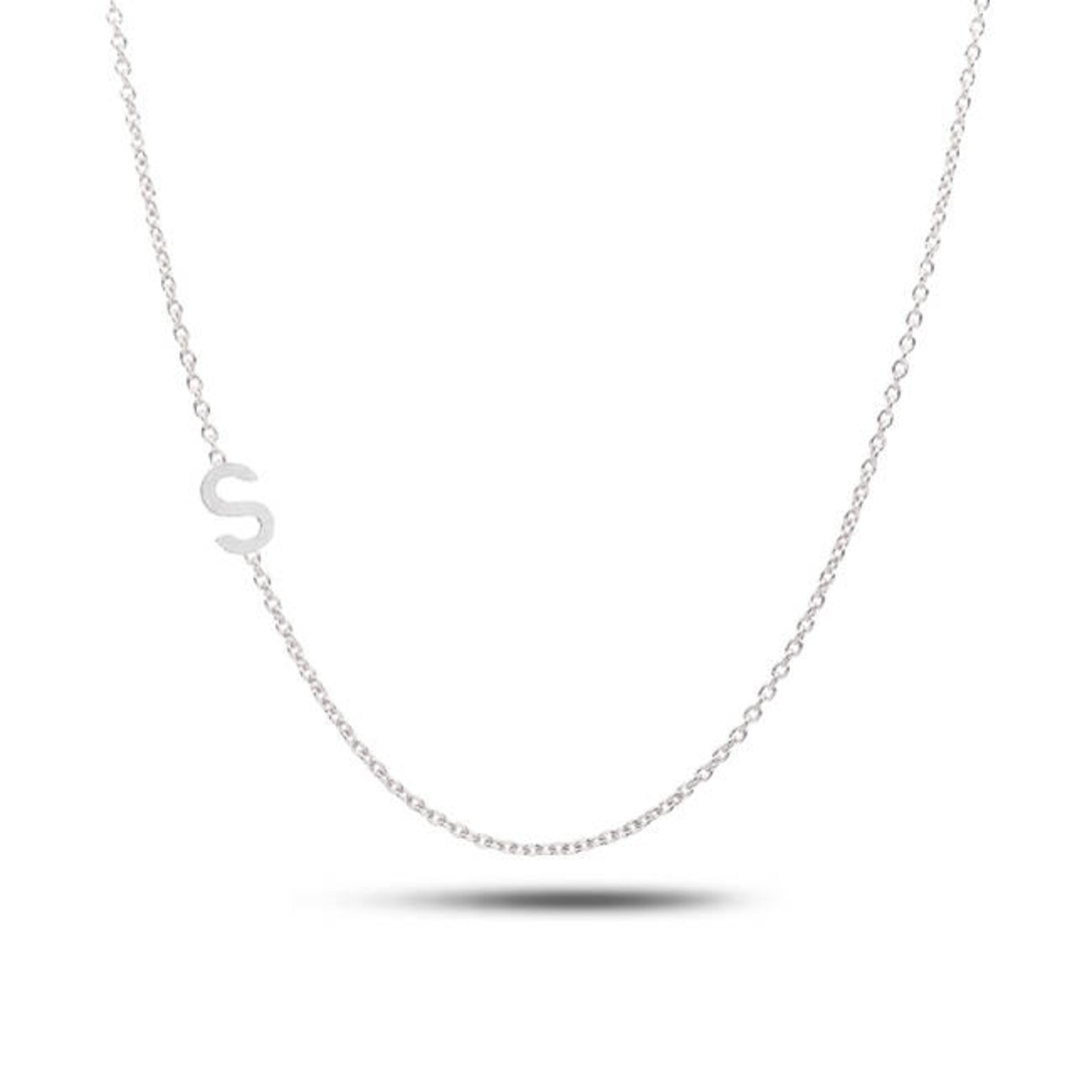 Sideways Initial 14K Gold Necklace/alphabet Necklace/a to Z Etsy