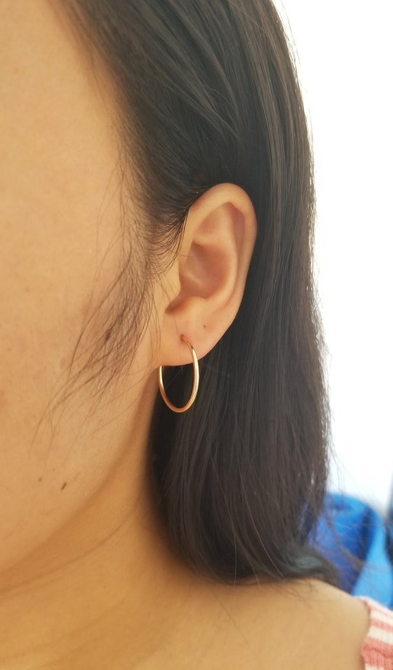 Hoop Earrings gold Hoop Earrings light Weight Hoop Earrings 21mm