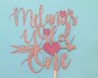 Wild one cake topper, personalized cake topper birthday, first birthday cake topper, glitter cake topper, gold cake topper, cake smash