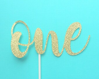 One Cake Topper Gold, One cake Topper, One Cake Topper Gold Glitter, First Birthday Cake Topper, Glitter Cake Topper, First Birthday Girl