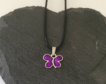Purple butterfly necklace / butterfly jewellery / animal necklace / animal jewellery / animal lover gift
