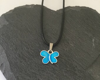 Blue butterfly necklace / butterfly jewellery / animal necklace / animal jewellery / animal lover gift