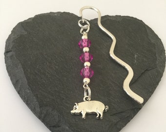 Pig bookmark / dierenbladwijzer / animal lover gift / bookmarks / boek accessoires / lees accessoires / book lover gift