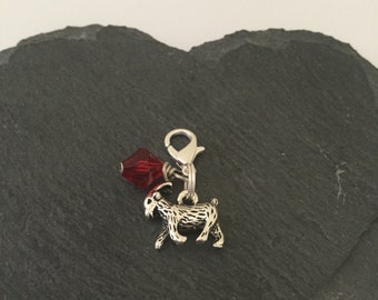 Goat clip on charm / goat zipper pull / goat charm clip / goat gift / animal clip on charm / animal zipper pull / animal lover gift