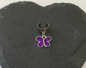 Purple butterfly ear cuff / animal ear cuff / ear cuffs / non piercing / butterfly gift / butterfly jewellery / animal jewellery