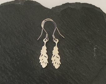 Sterling Silver Feather Earrings: Animal Lover Gift