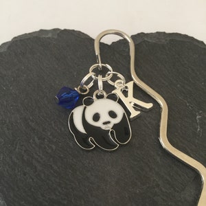 Panda initial bookmark/ panda gift/ personalised bookmark /  personalised gift / animal bookmark / reading accessories / book lover gift