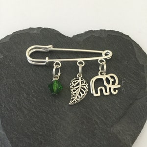 Elephant kilt pin brooch / elephant jewellery / elephant gift / wildlife jewellery / animal brooch / animal jewellery/ animal lover gift