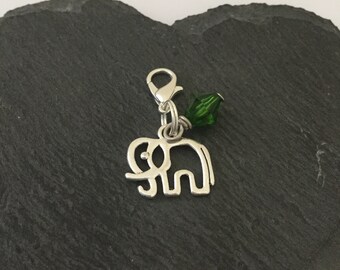 Clip d’éléphant sur le charme / tire-fermeture à glissière d’éléphant / bijoux de la faune / charme de la fermeture à glissière pour animaux / bijoux pour animaux / cadeau d’amoureux des animaux