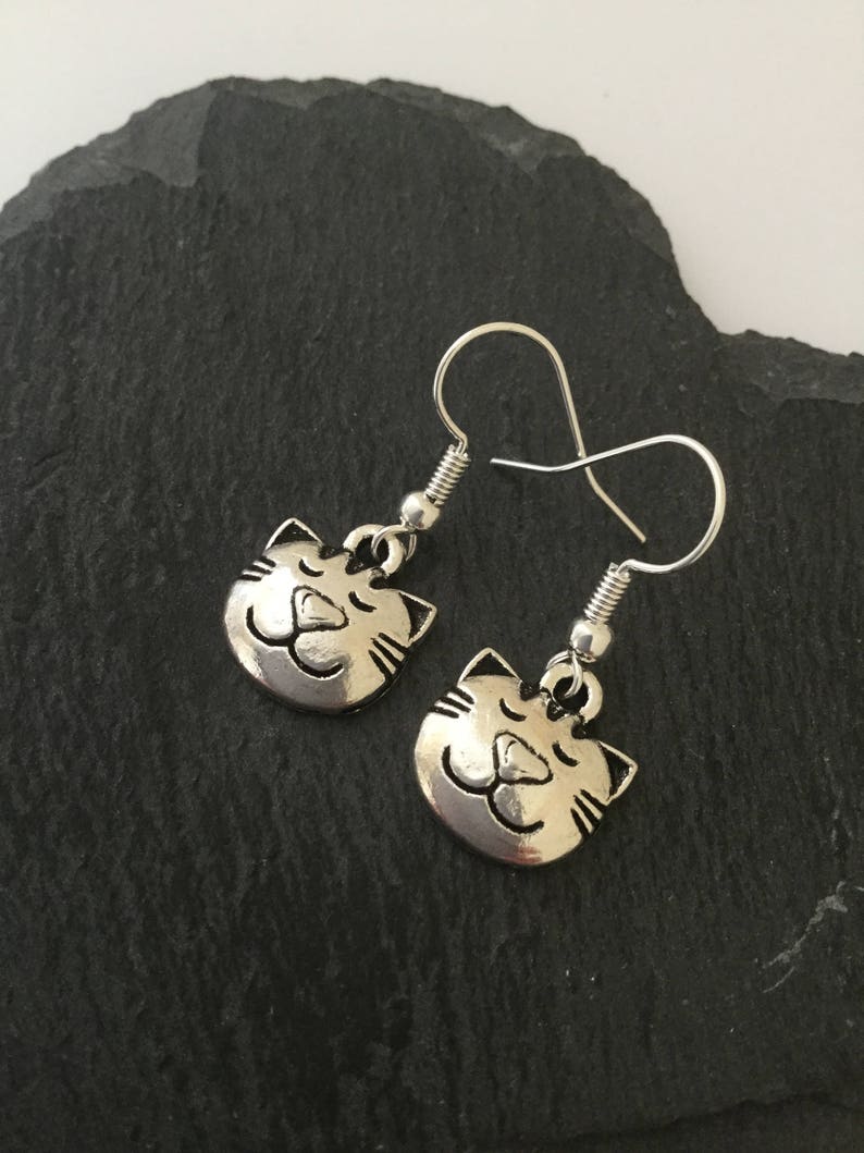 Cat earrings / cat jewellery / cat lover gift / cat owner gift / pet jewellery / animal jewellery / animal lover gift image 3