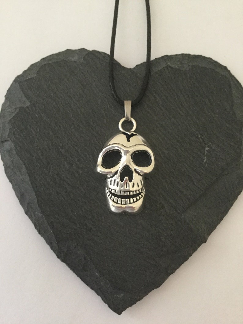 Skull necklace skull jewellery skull gift Halloween jewellery quirky jewellery goth jewellery
