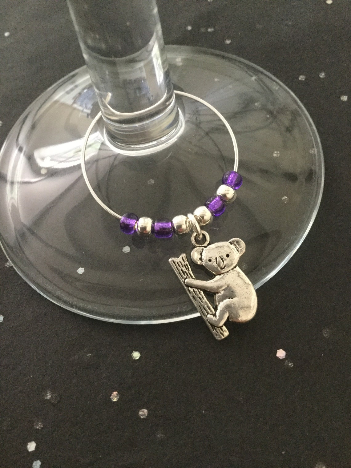 Koala Wine Glass Charm / Koala Gift / Animal Wine Glass Charm Etsy UK