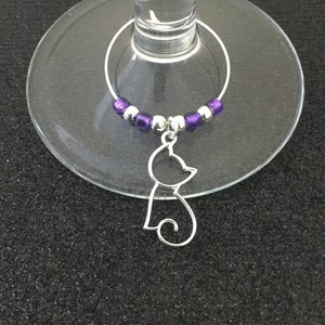 Cat wine glass charm / animal wine glass charms / table decor / wine charms / cat lover gift / animal lover gift / wine lover gift