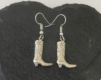 Cowboy boot earrings / cowboy jewellery / country and western jewellery / cowgirl earrings