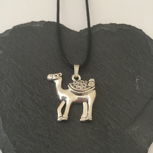 Cute Camel Necklace: Zinc Alloy Animal Pendant on 18” Wax Cord