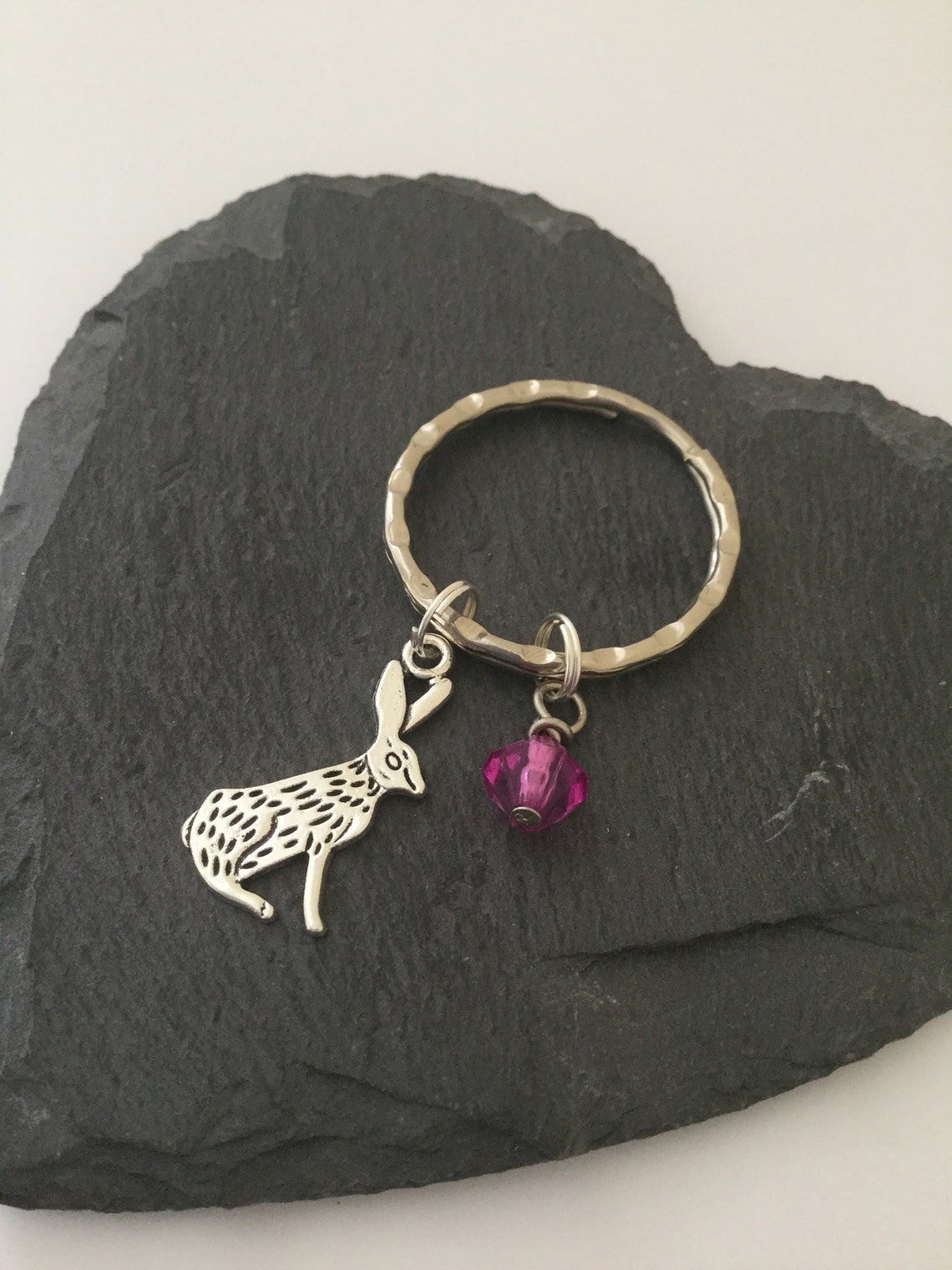 Rabbit Keyring / Rabbit Keychain / Rabbit Gift / Wildlife Gift Etsy