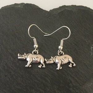 Rhino earrings / Rhino jewellery / animal earrings / animal jewellery / animal lover gift image 4