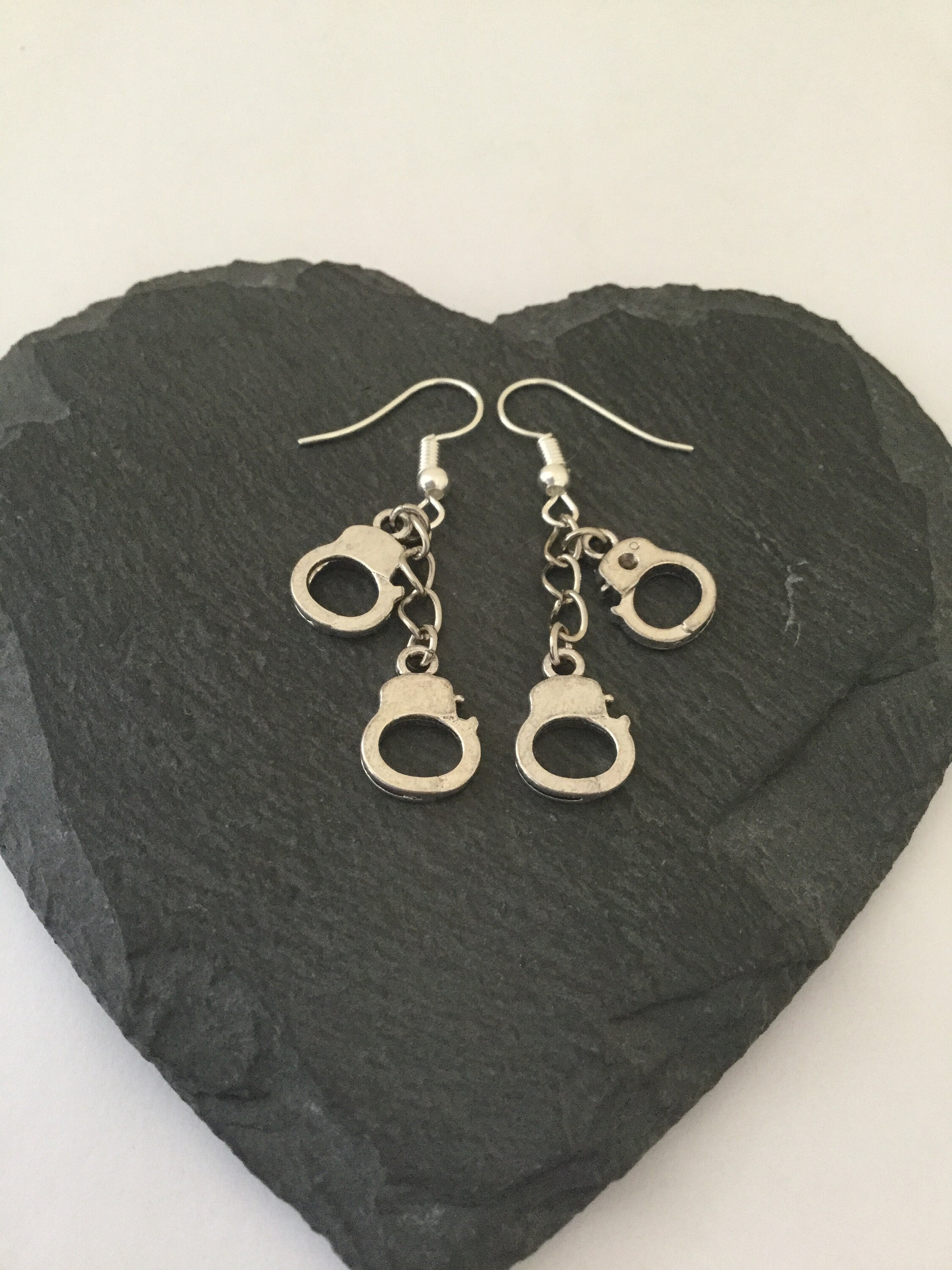 Handcuff Earrings / Handcuff Jewellery / Hen Party Earrings / Etsy UK